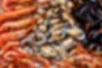 Fresh shrimp, clams and mussels at Market Seafood